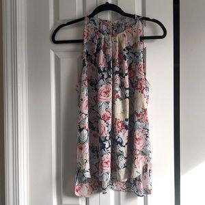 Dalia Flowered Sleeveless Blouse Women’s Size L